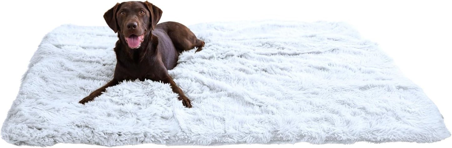 Calming Shag Cat and Dog Blanket with Non-Skid Base, Frost Gray
