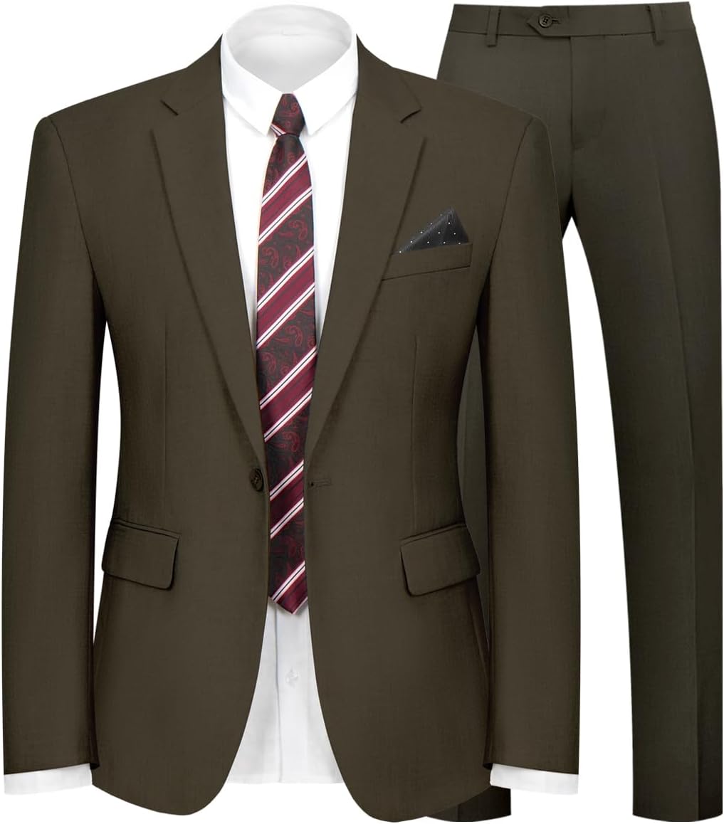 2 Piece Men's Suit Slim Fit Blazer and Pants for Any Occasion