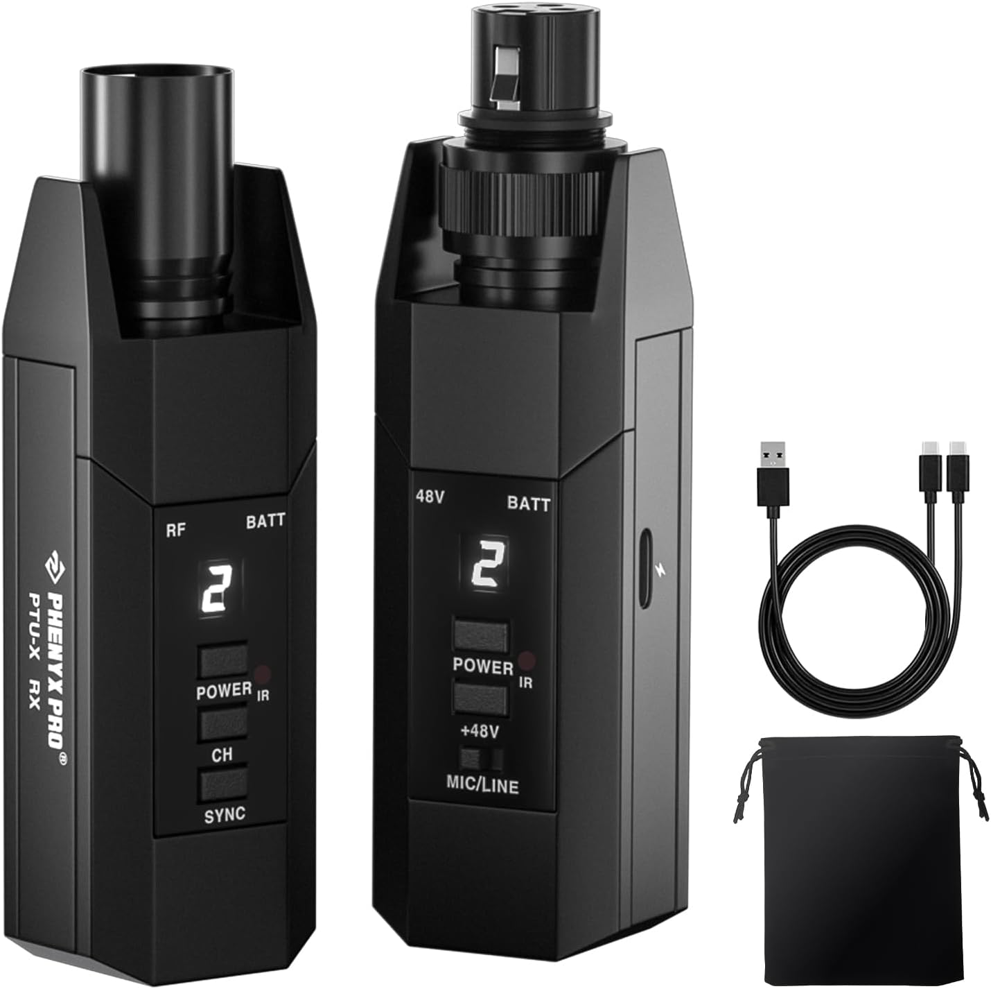 Phenyx Pro Wireless Transmitter Receiver System for XLR Mics