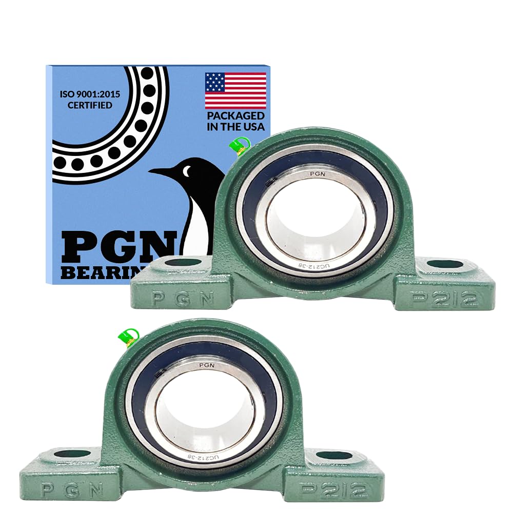 PGN UCP212-38 Pillow Block Bearings - Durable Chrome Steel Design