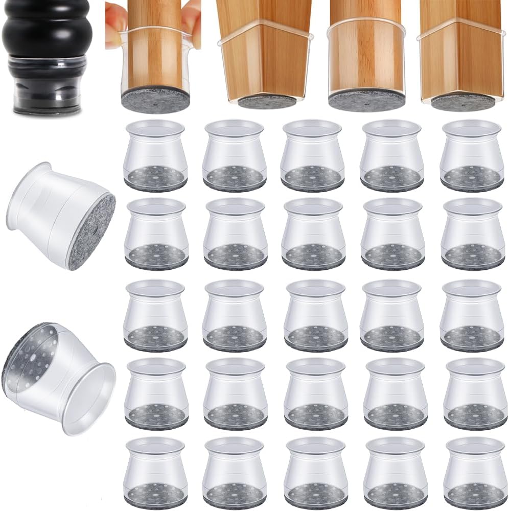 48 Pk Chair Leg Protectors: Shield Hardwood, Silence Noise! (Fit 1.3-2)