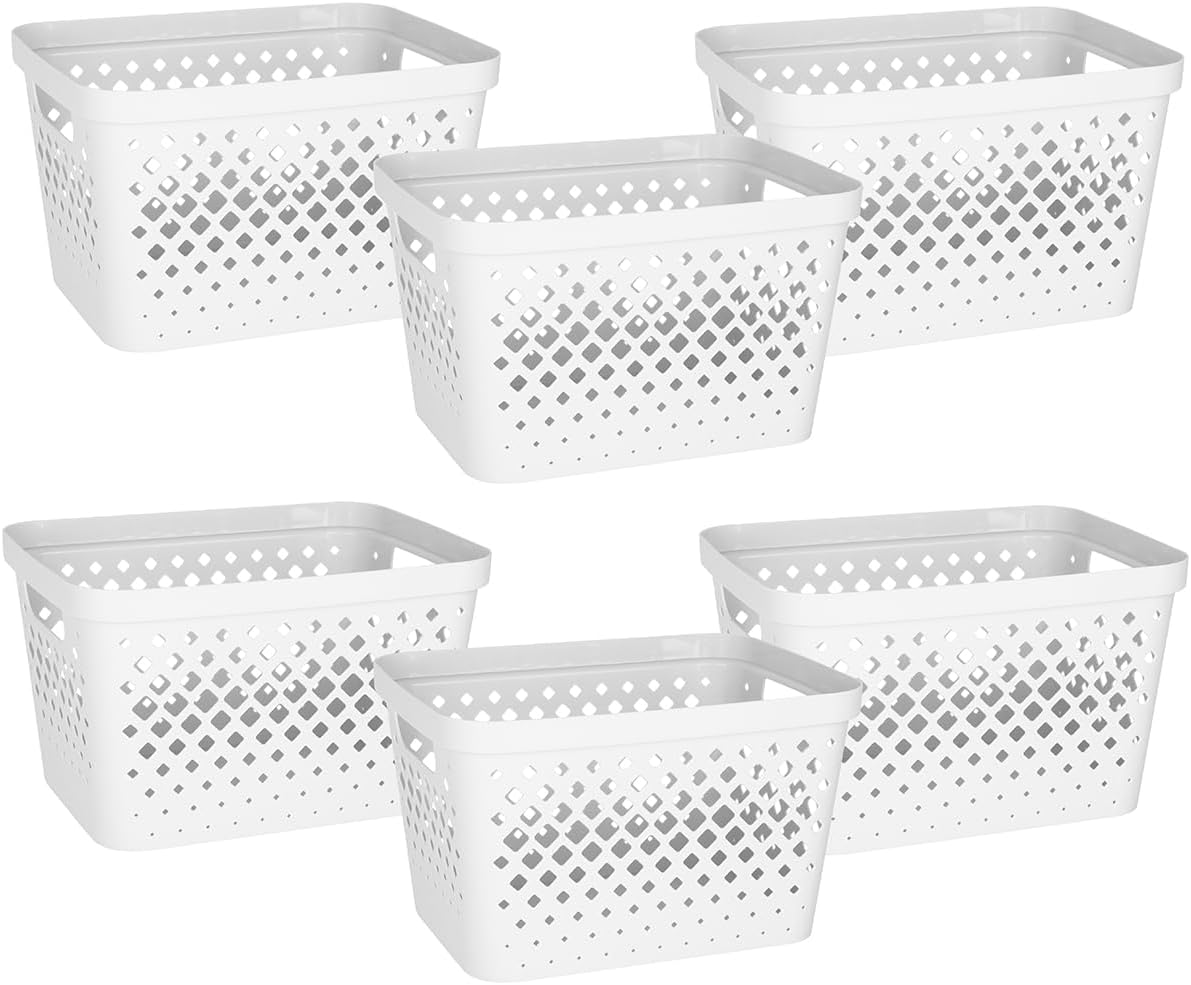 Glad Plastic Storage Basket Set of 6 for Home Organization