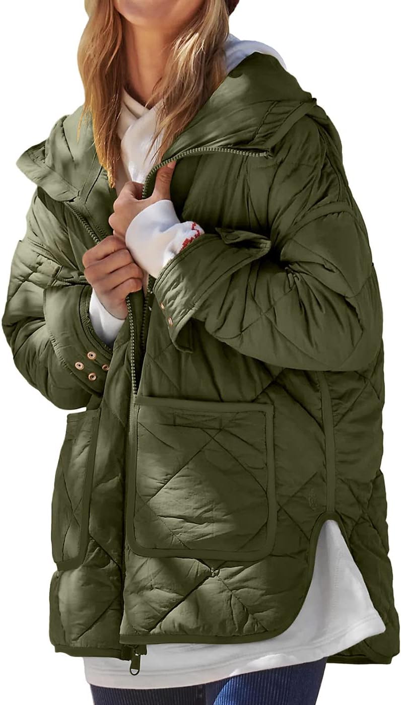Dyexces Womens Quilted Puffer Jacket Lightweight Warm Coat