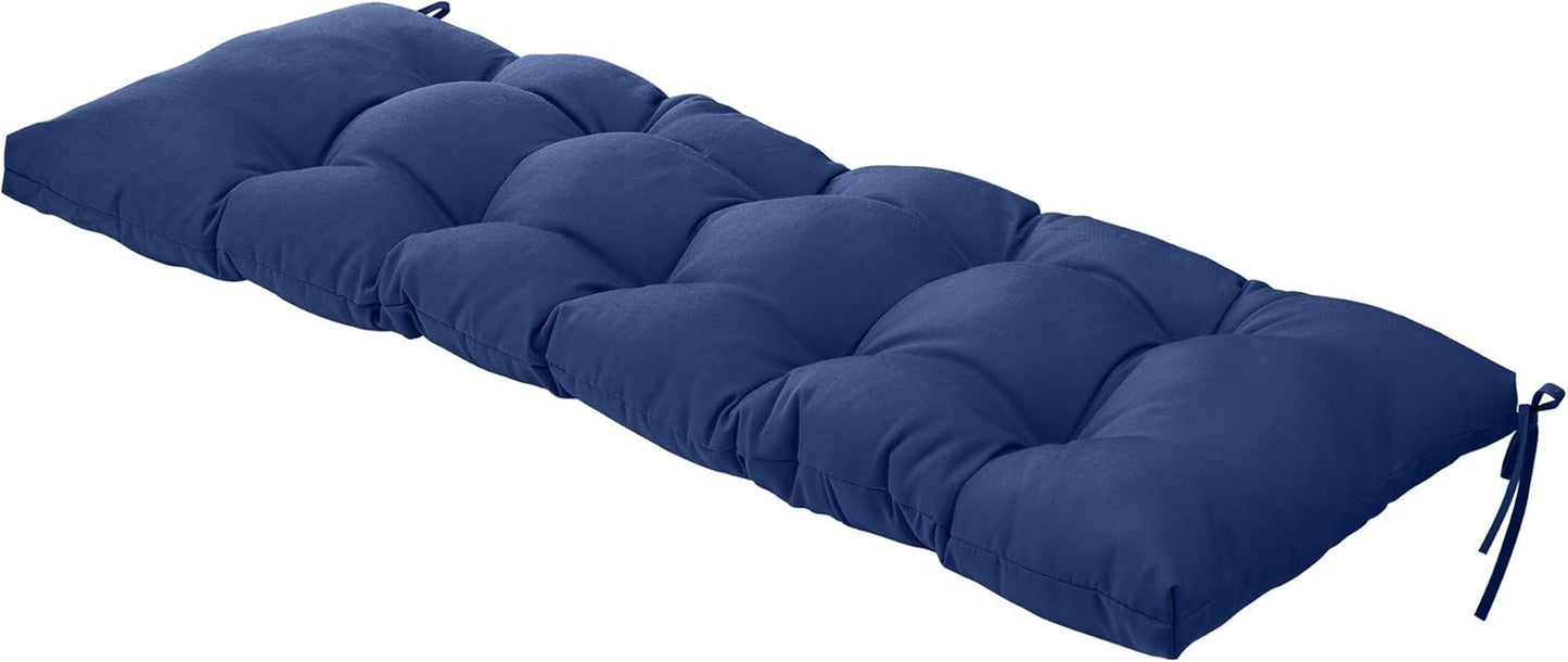 QILLOWAY Indoor Outdoor Bench Cushion 51-Inch Navy Blue Comfort