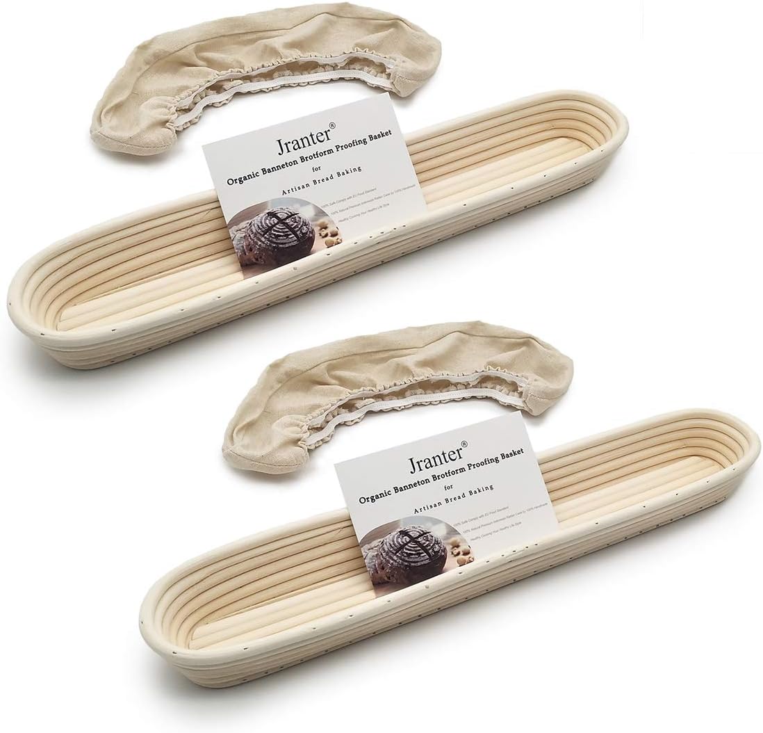 17 Inch Baguette Banneton Bread Proofing Basket Set for Bakers