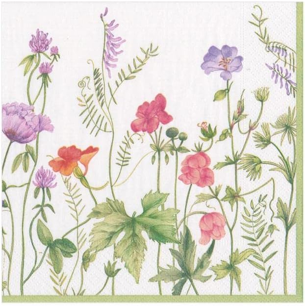 Stylish French Floral Cocktail Napkins - Set of 40