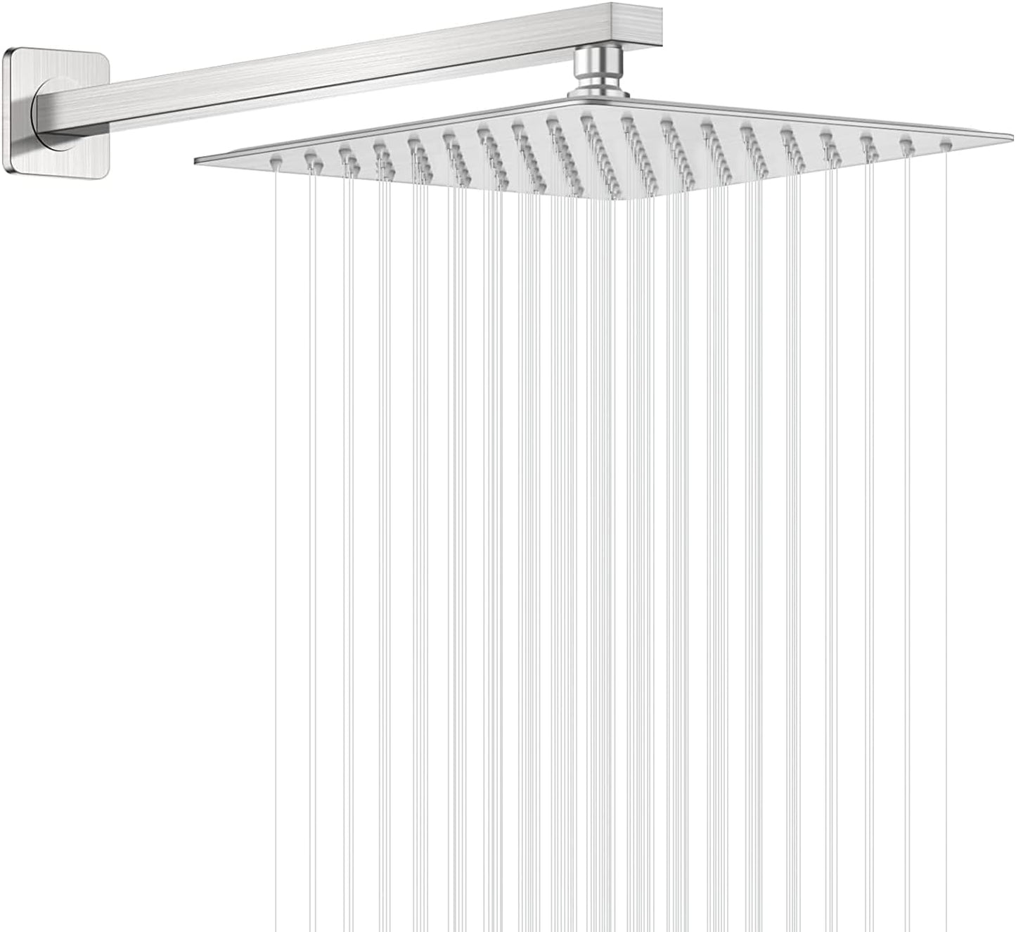 GGStudy 10 Inch Square Rain Shower Head with Extension Arm