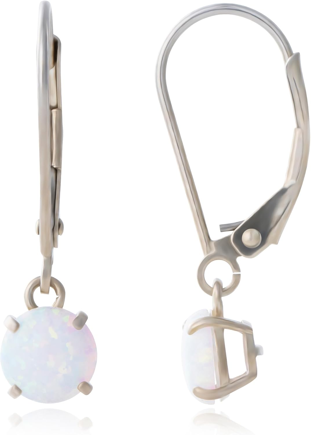 925 Sterling Silver Gemstone Earrings for Women - Opal Dangle Style