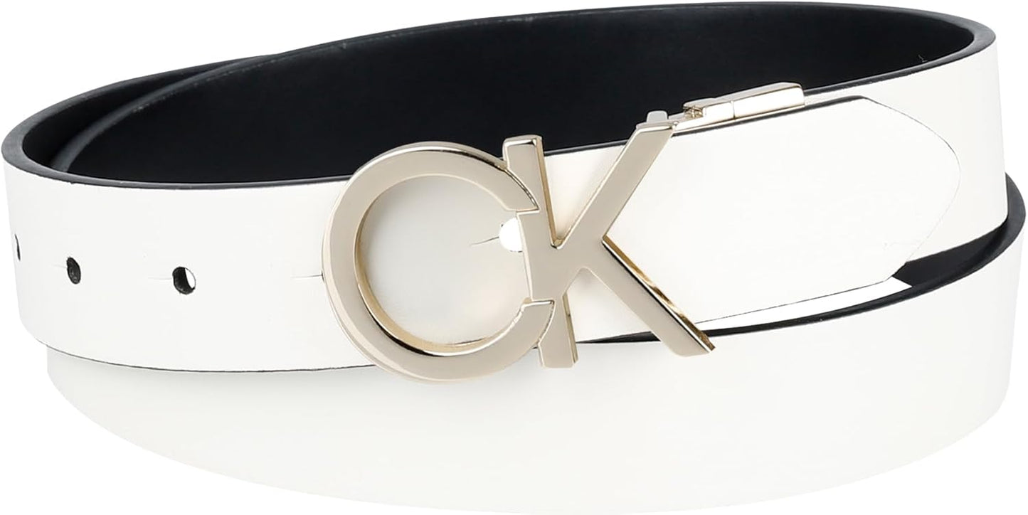 Calvin Klein Women's Reversible CK Monogram Dress Belt for Style