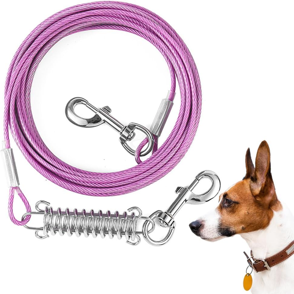 Heavy Duty 100FT Dog Tie Out Cable for Large Dogs Up to 125lbs