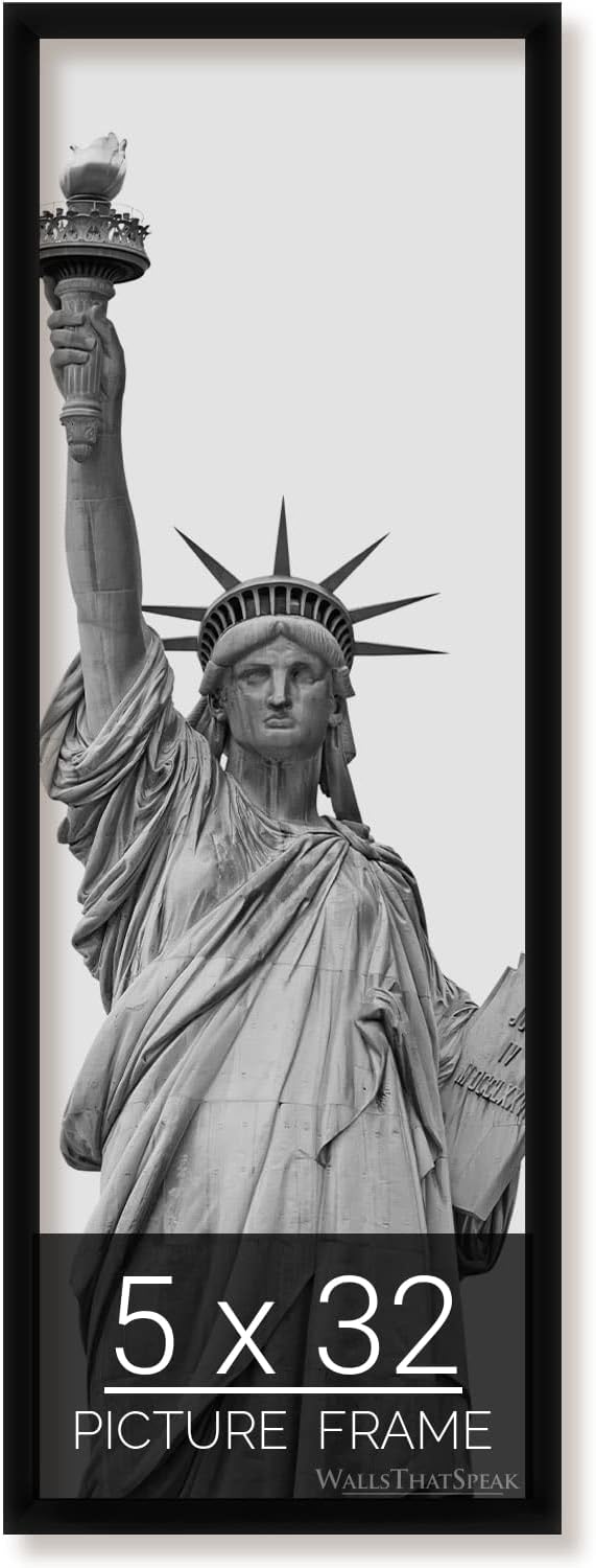 5x32 Black Picture Frame for Puzzles, Posters, and Photos