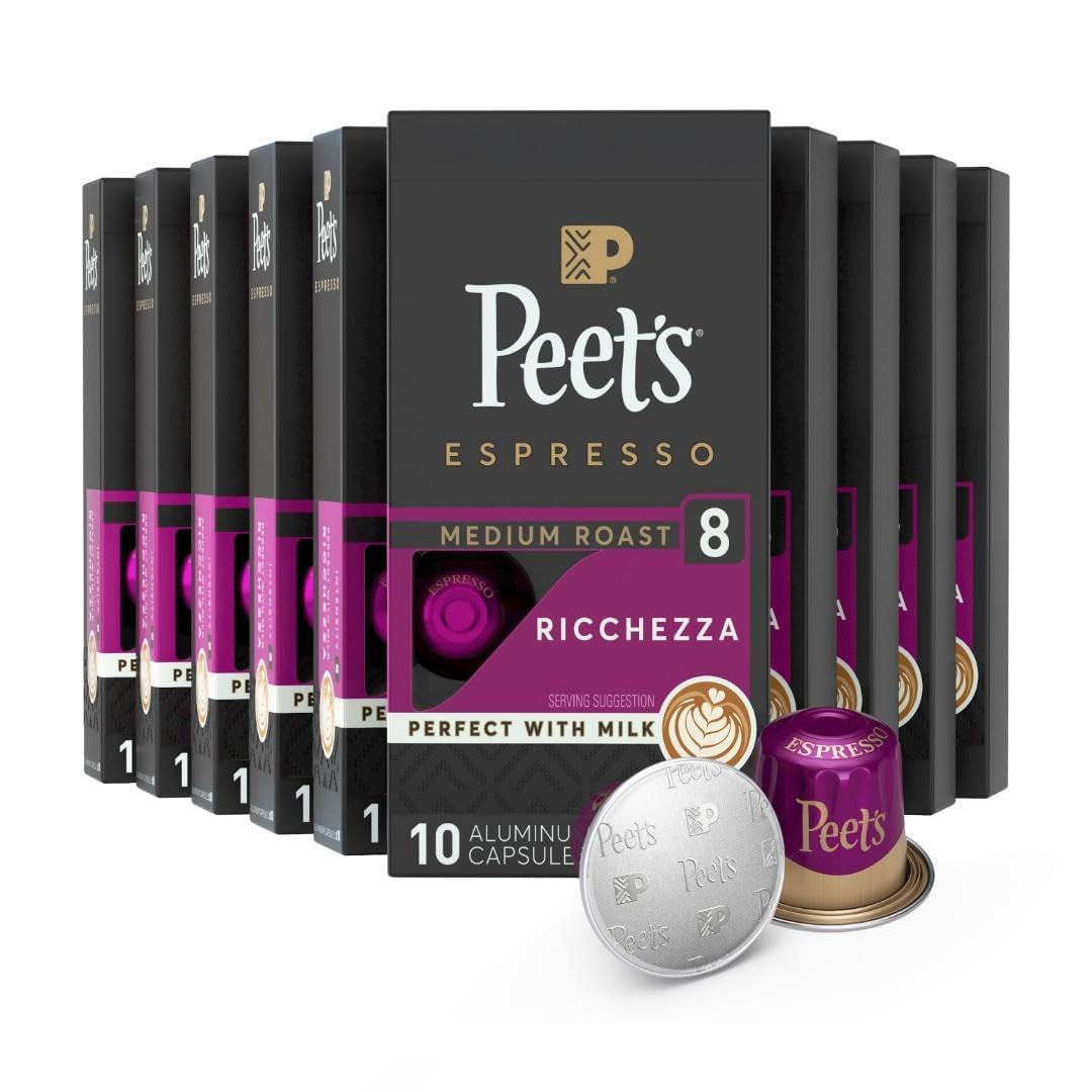 Peet's Coffee Medium Roast Espresso Capsules for Nespresso Machines