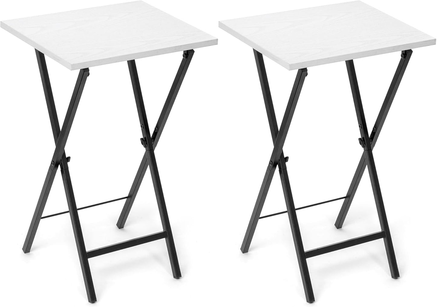 Portable White TV Tray Set - Easy Move & Fold, Acovy