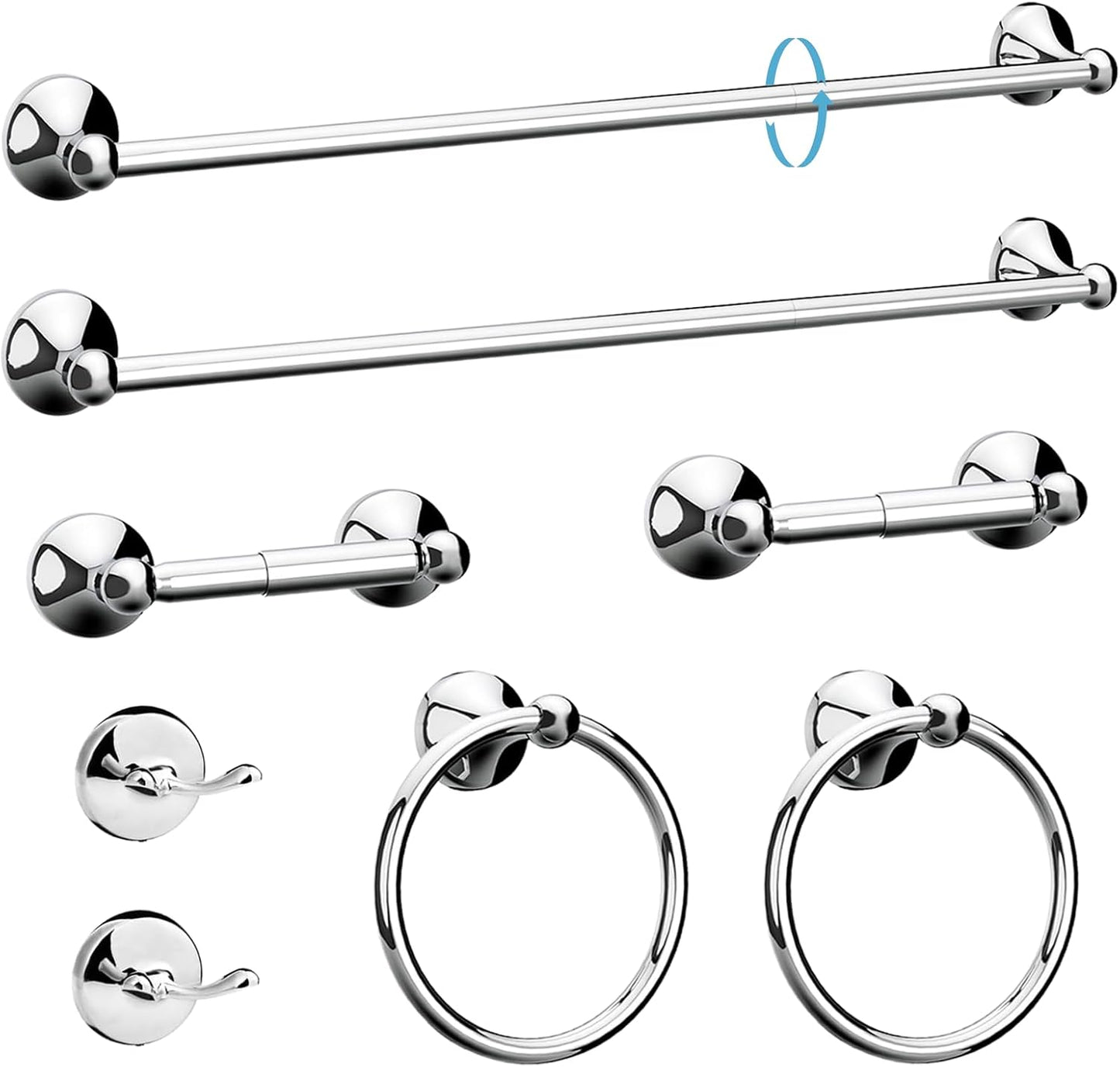 8-Pieces Bathroom Hardware Set for Stylish Home Decor