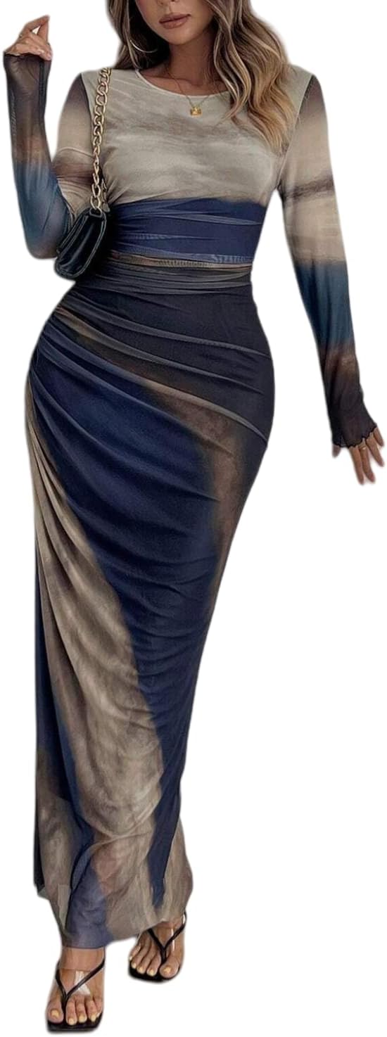 Stylish Women's Printed Bodycon Maxi Dress for Every Occasion