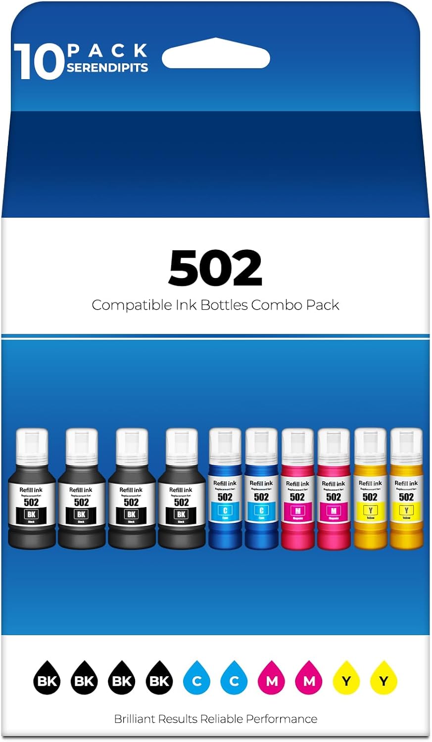 502 Ink Refill Bottles for ET-2850 ET-3850 ET-15000 ET-4850 Printers