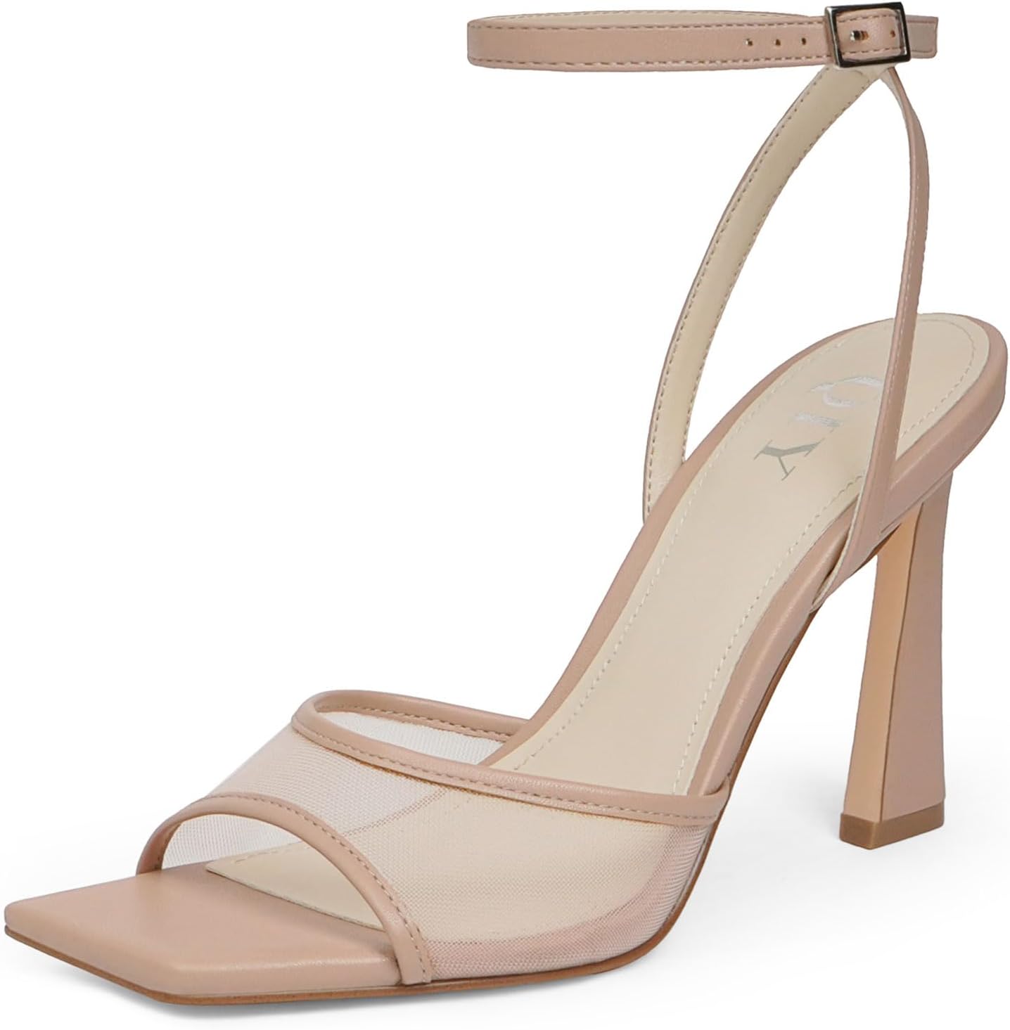 Strappy Heels for Women with Square Toe and Ankle Strap Design