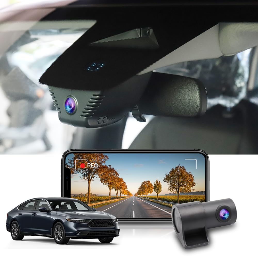 Fitcamx Front 2K+Rear 1080P Dash Cam for Honda Accord 2023-2025