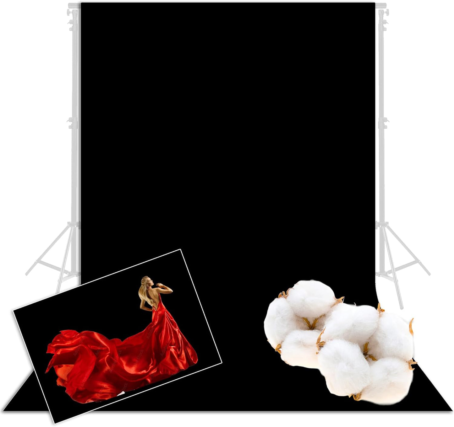 Prism 100% Cotton Extra Thick Photography Backdrop 9x11 ft Black