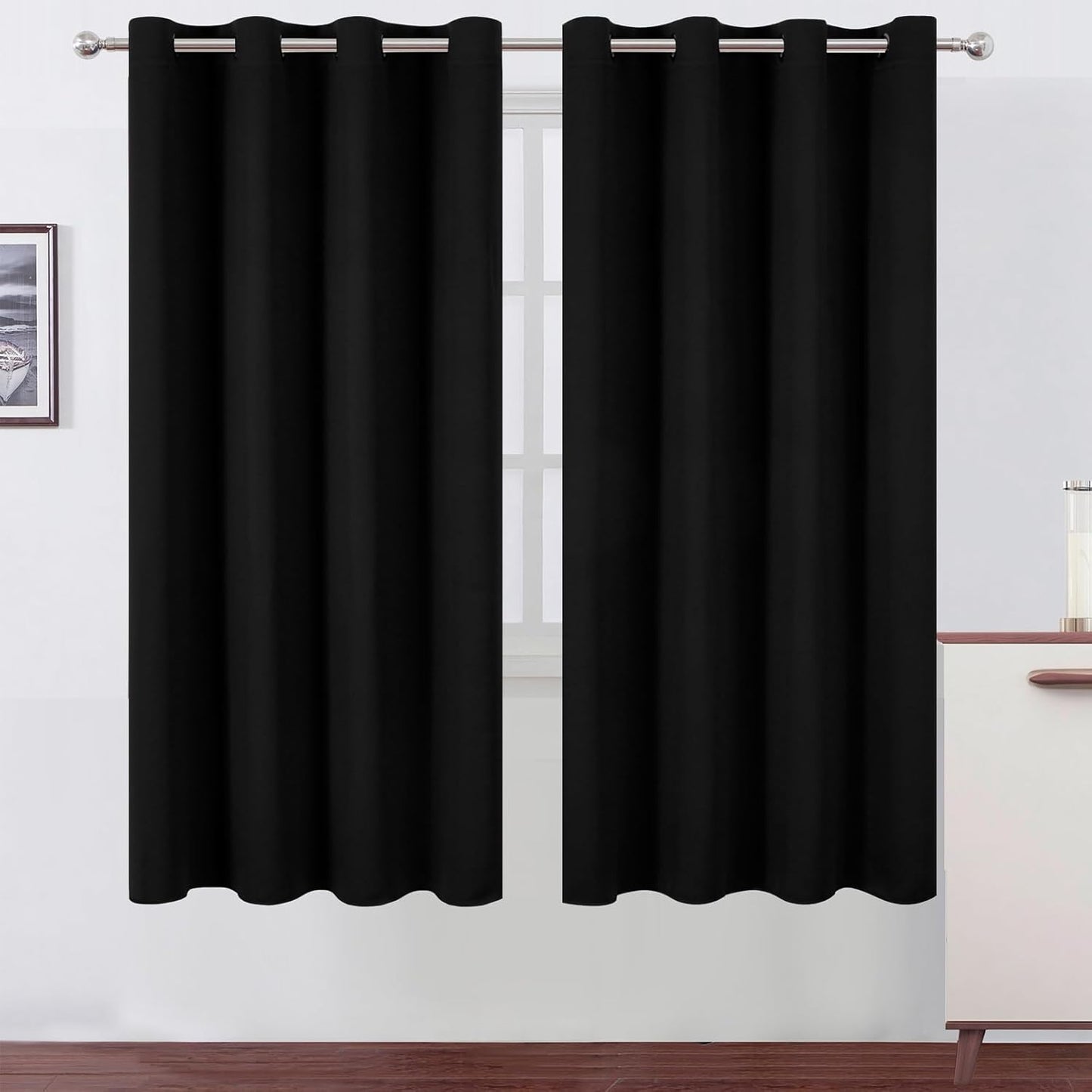 LEMO Blackout Curtains 66 x 72 Inch Long Room Darkening Set