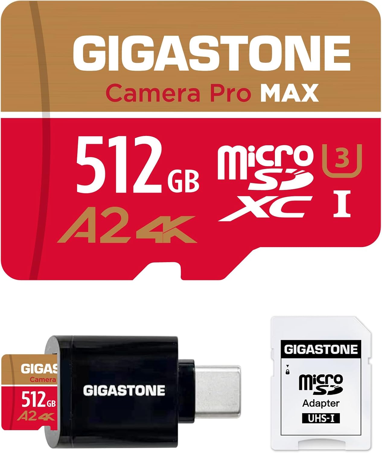 5-Years Data Recovery GIGASTONE 512GB Micro SD Card for 4K Use