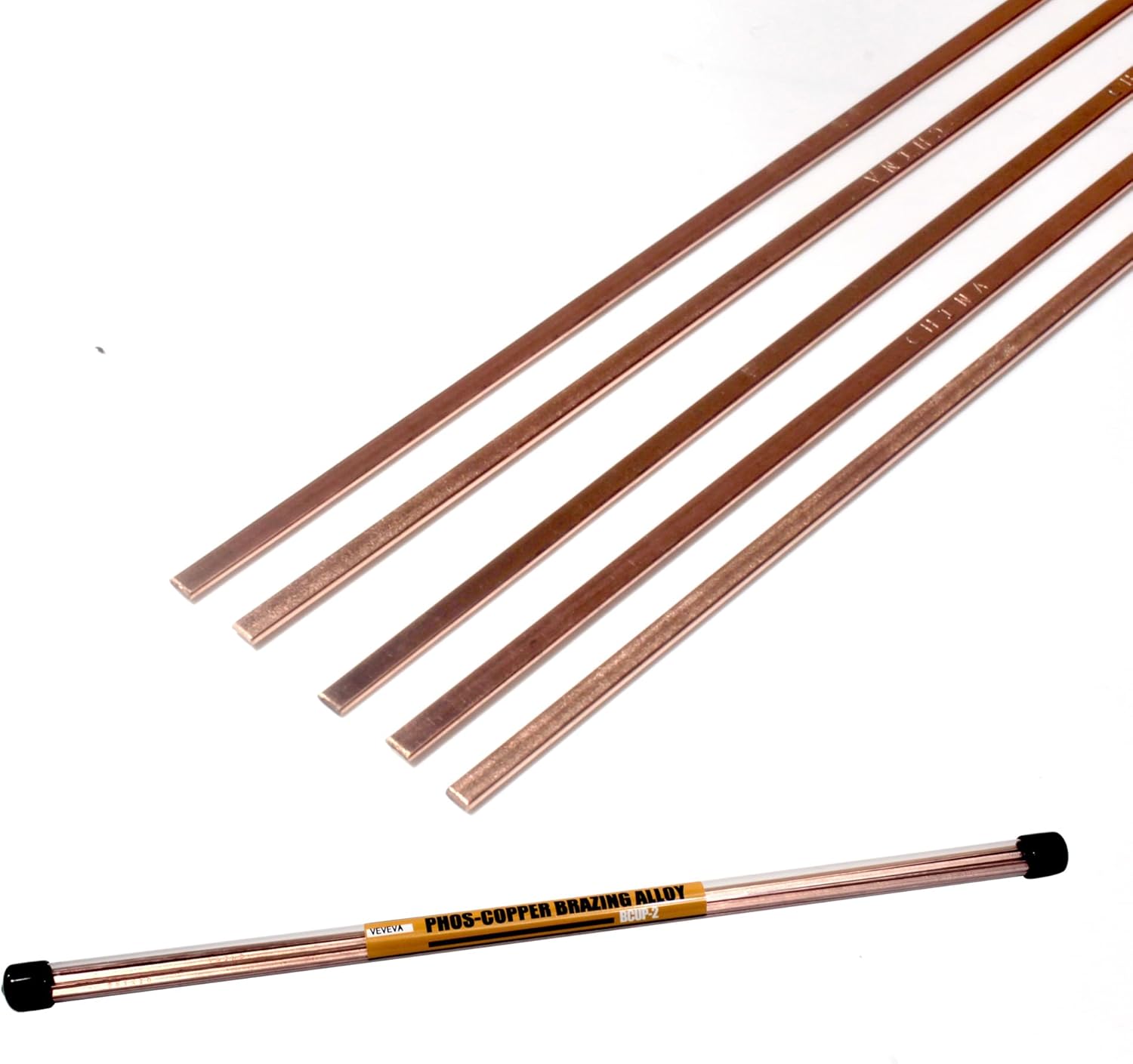 Sourcing Map 35Pcs Copper Brazing Rods, Phosphor Copper Solder, Low Temperature Welding Stick 1/16"x20" For Copper Repair, HVAC Refrigerator
