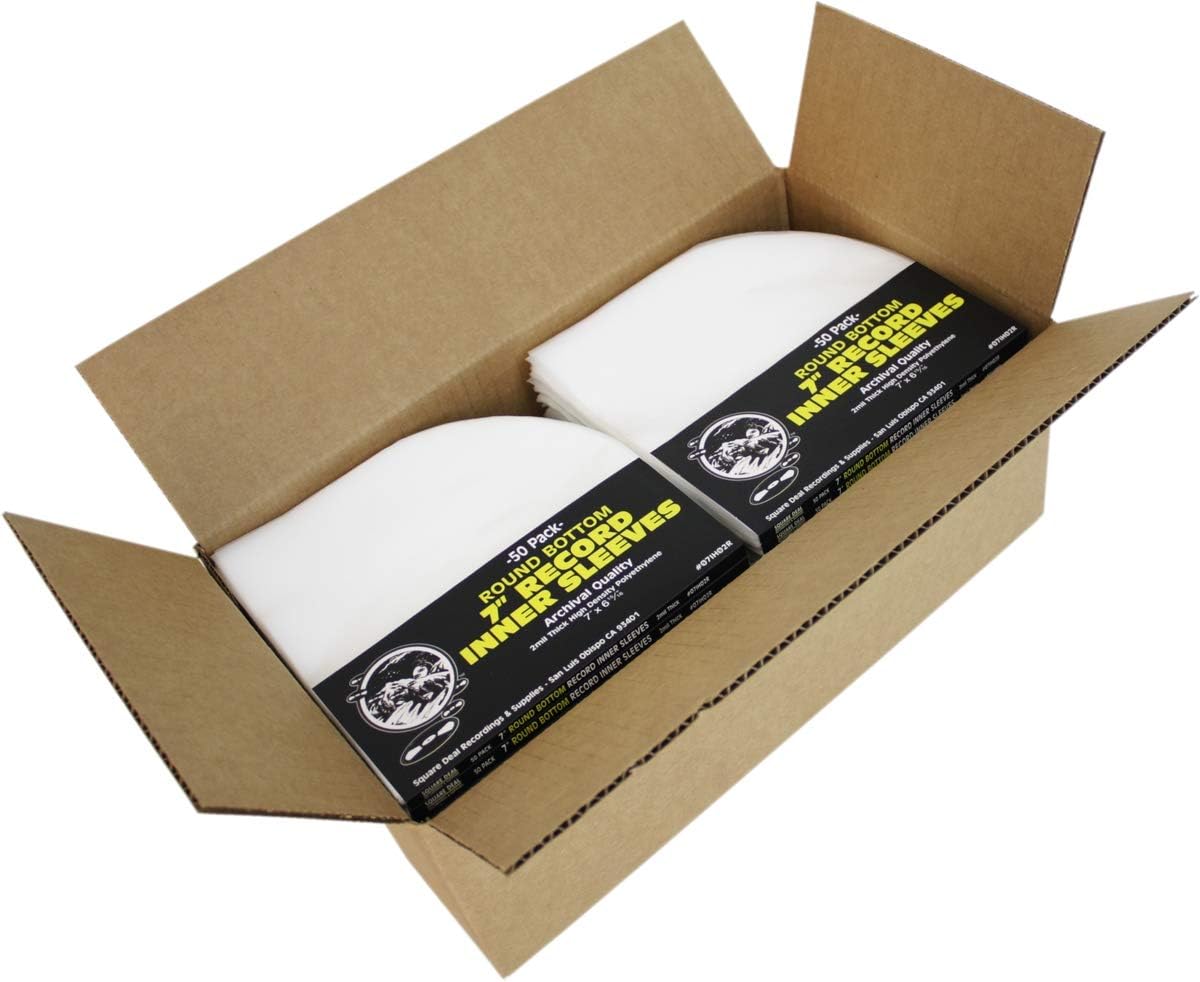 7 Round Bottom Vinyl Record Inner Sleeves - Archival Quality