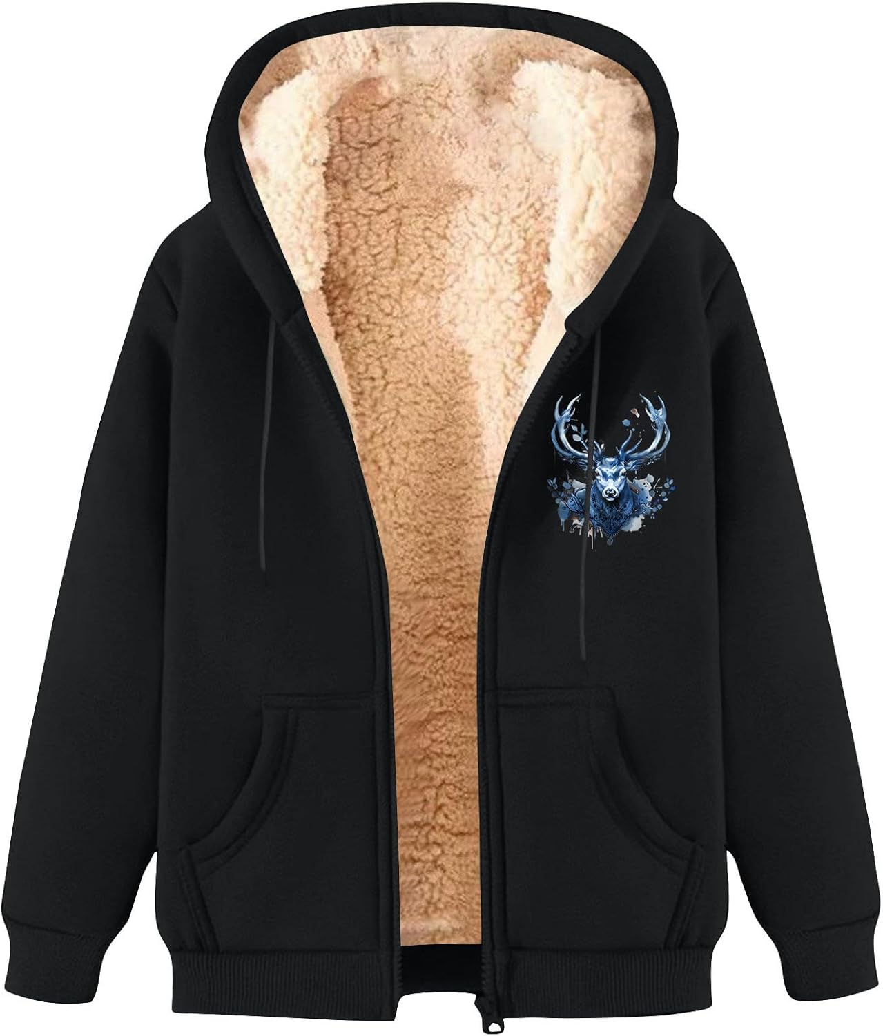 Wisgofre Men's Sherpa-Lined Zip-Up Hoodie for Ultimate Warmth