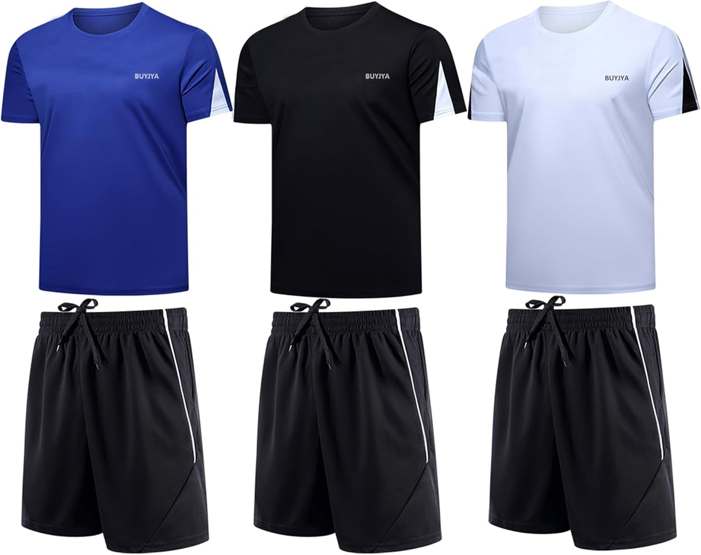 BUYJYA Men's Workout Clothes Athletic Shorts Shirt Set Review