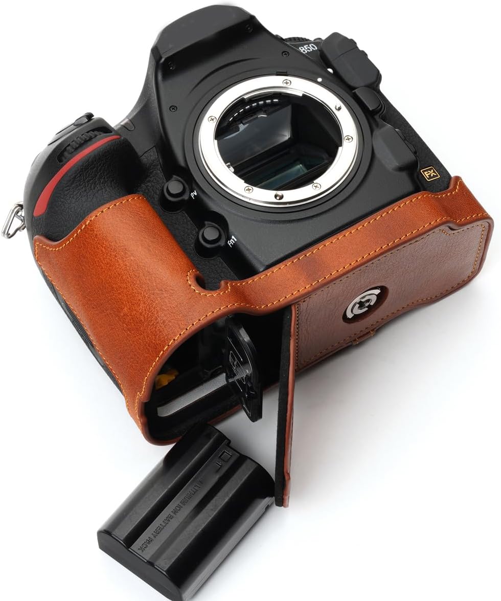 Handmade Genuine Leather Half Camera Case for Nikon D850