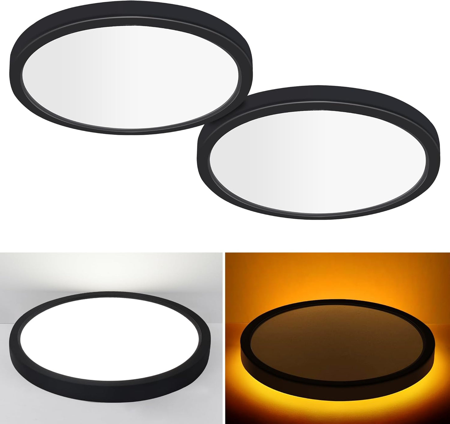 12 Inch Flush Mount LED Ceiling Light with Night Light Feature