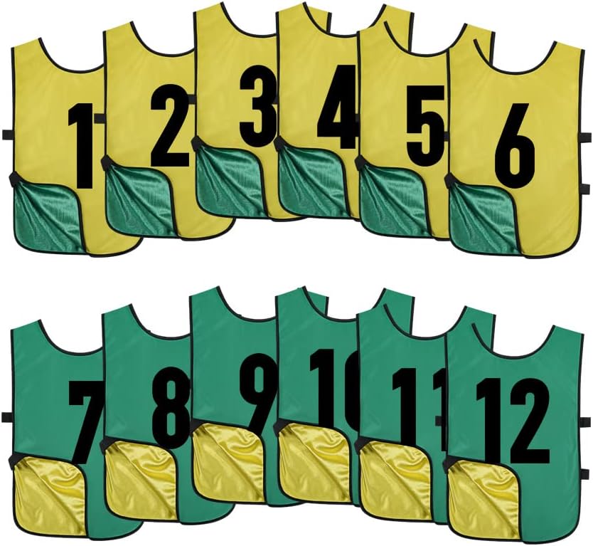 Reversible Numbered Pinnies for Team Practice and Sports