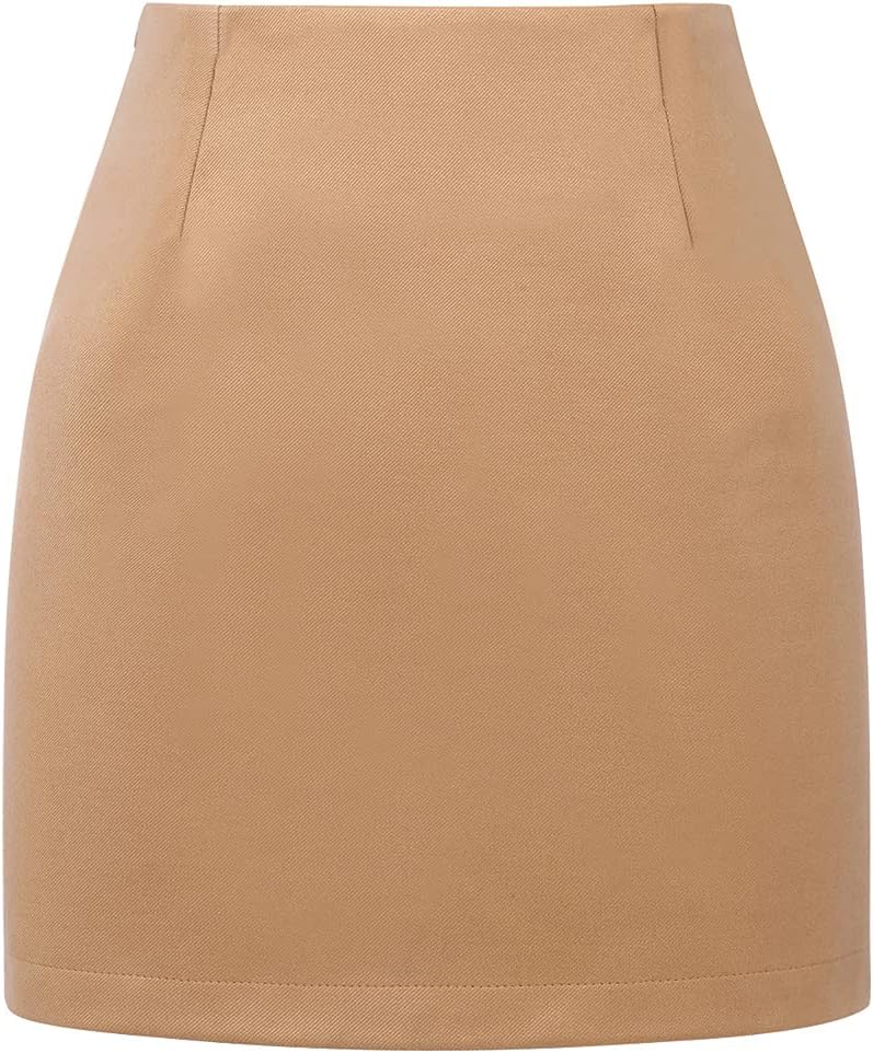 Womens High Waist Plaid Skirt Bodycon Pencil Wool Mini Skirts