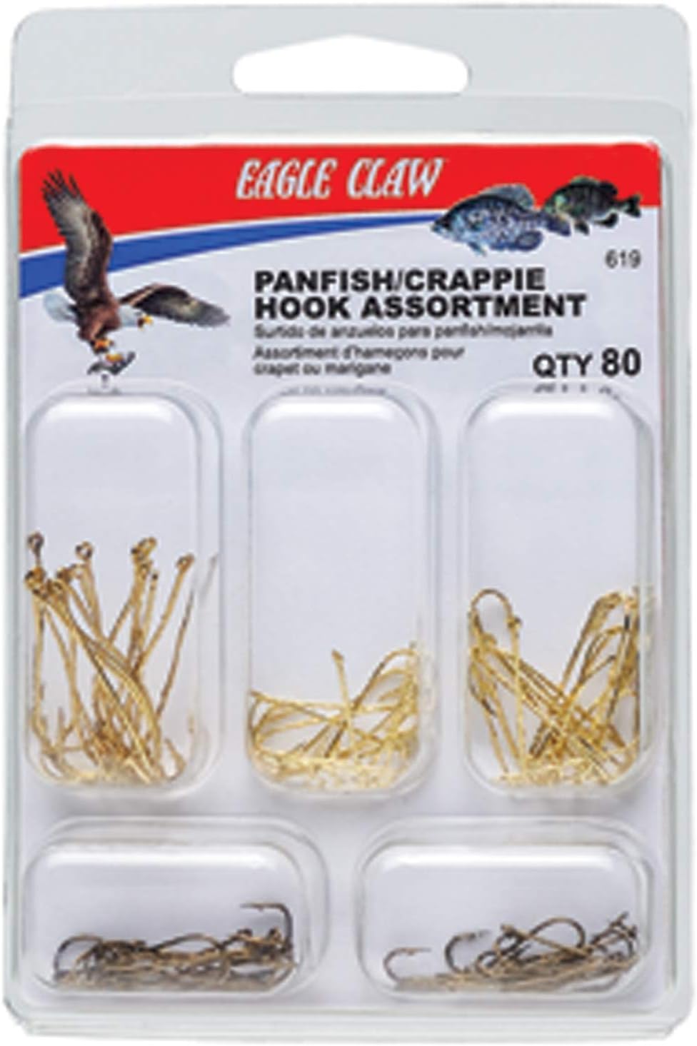 Eagle Claw 80pc Panfish/Crappie Hook Set - Perfect for Freshwater Fishing!