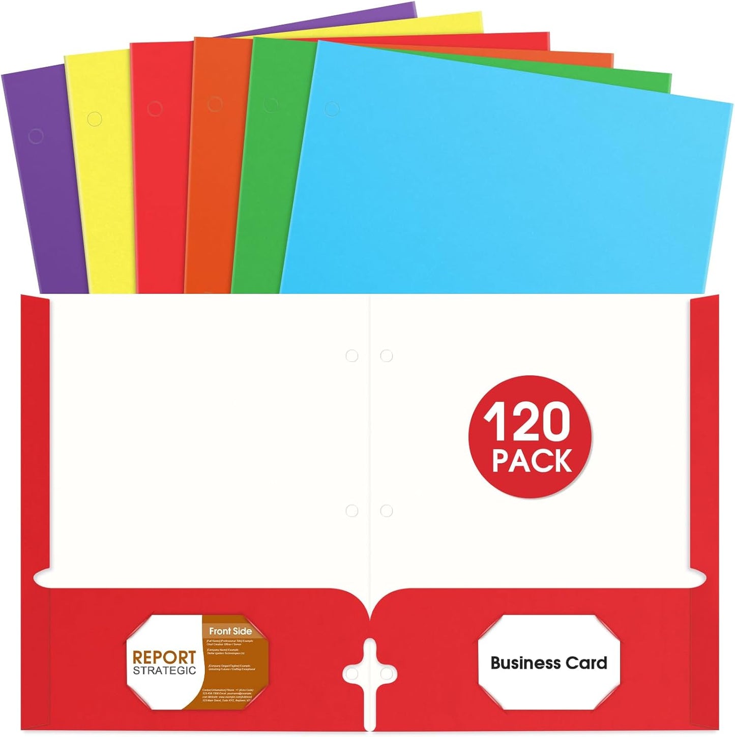 Folders with Pockets, 120 Pack Assorted Colors for Organizing