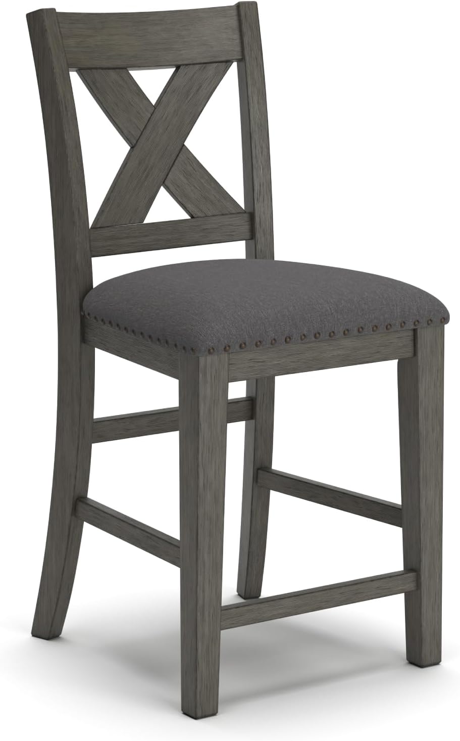 Caitbrook Rustic Counter Height Upholstered Barstools Set of 2