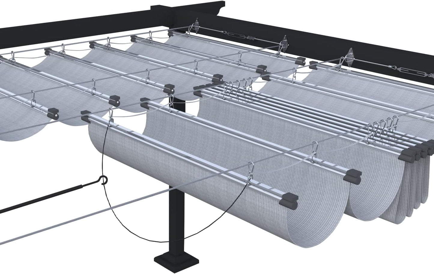 Retractable Wave Sun Shade Canopy for Outdoor Spaces