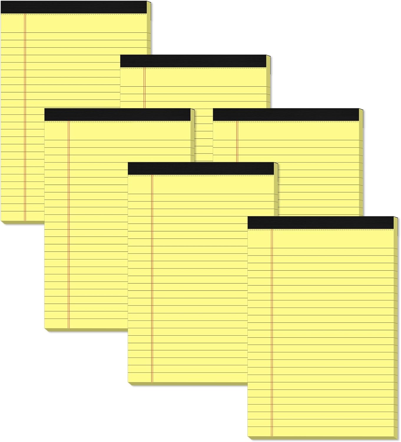 Compact College Ruled Notepad Set for Office- 5x8, 6 Packs