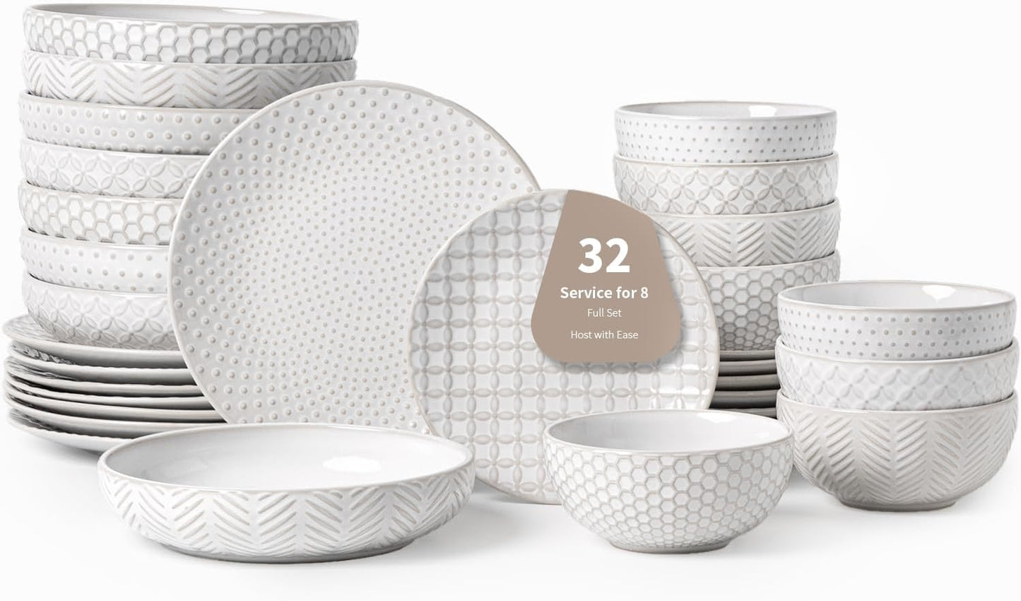 32-Piece Luxury Dinnerware Set for Upscale Dining Experiences