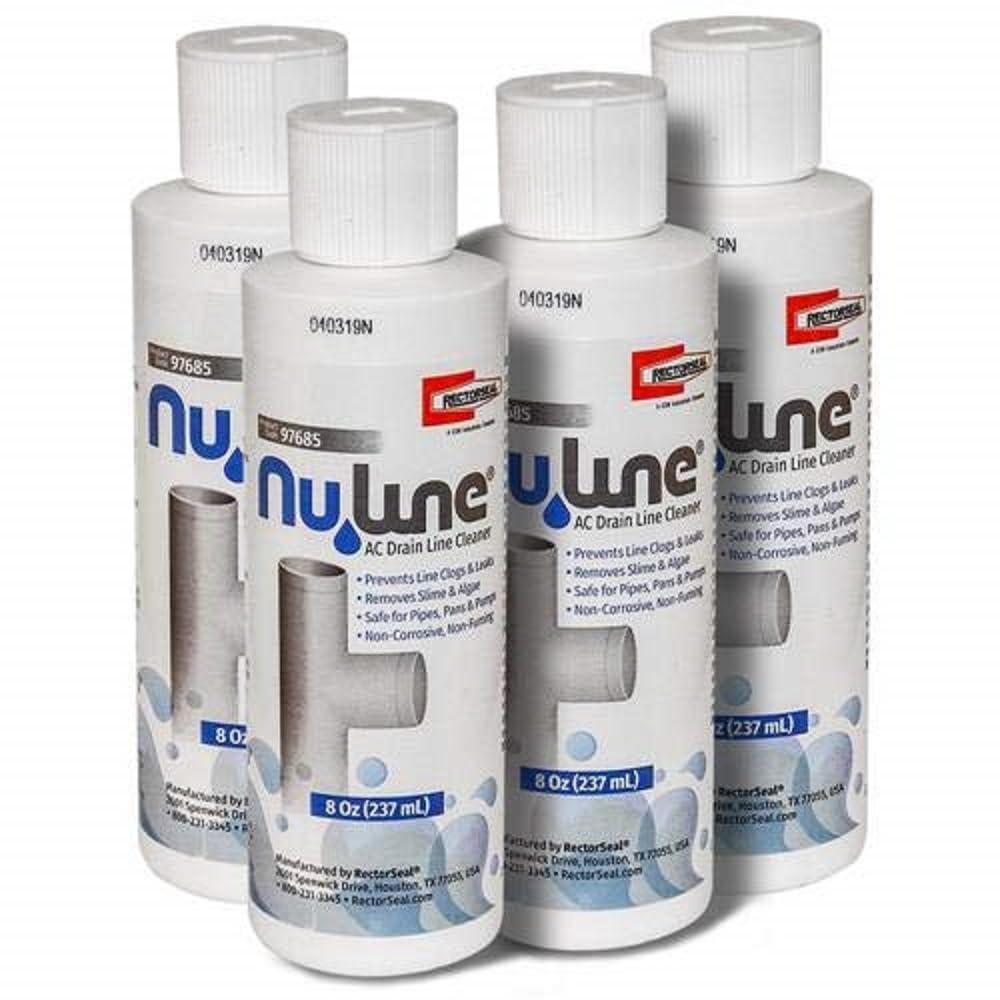 NuLine HVAC Condensate Drain Cleaner - 4 Pack of 8 Ounce Bottles