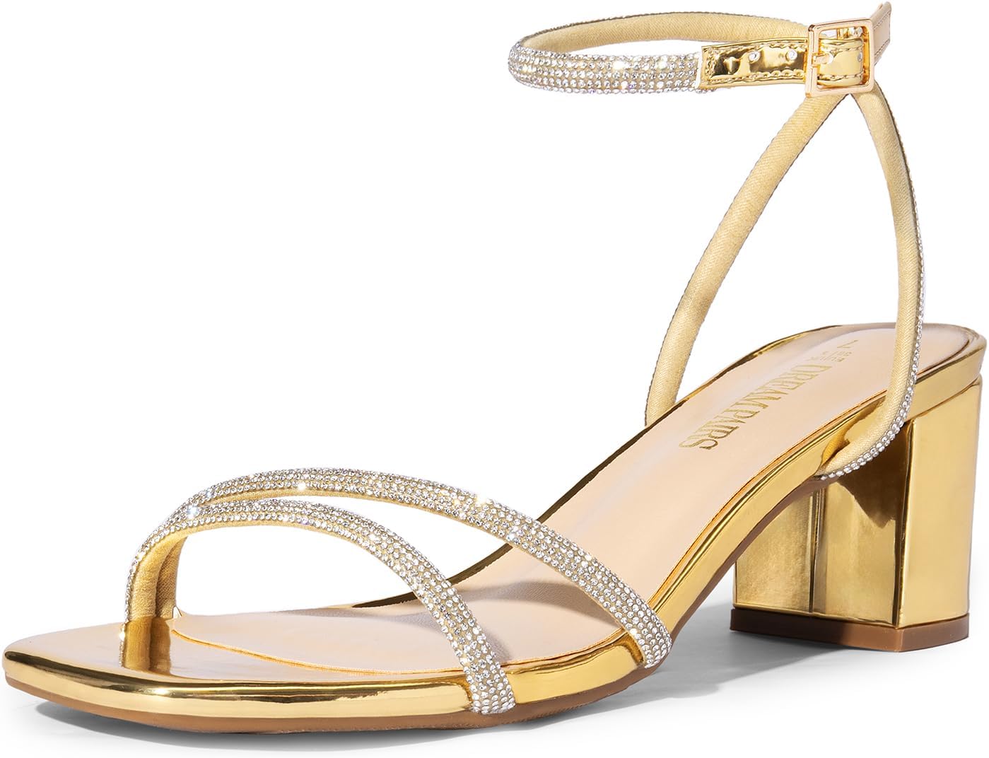 DREAM PAIRS Chunky Strappy Heels for Daily Wedding Parties