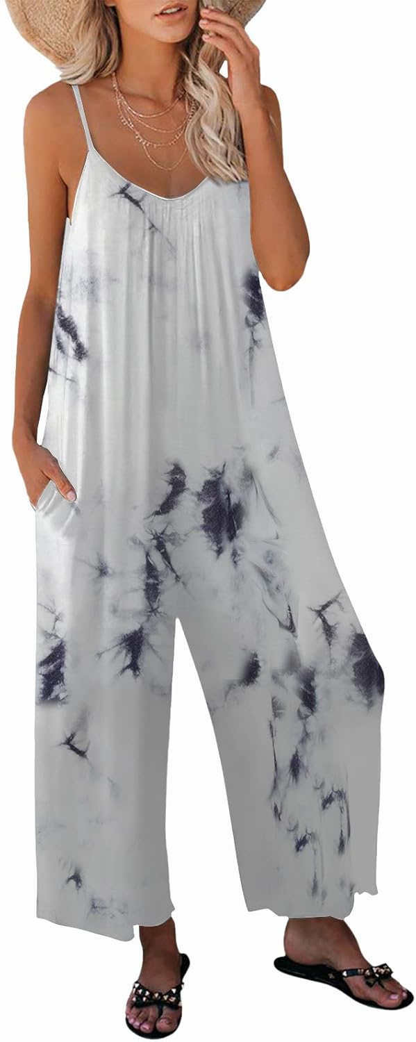 Womens Casual Sleeveless Strap Jumpsuits with Pockets for All