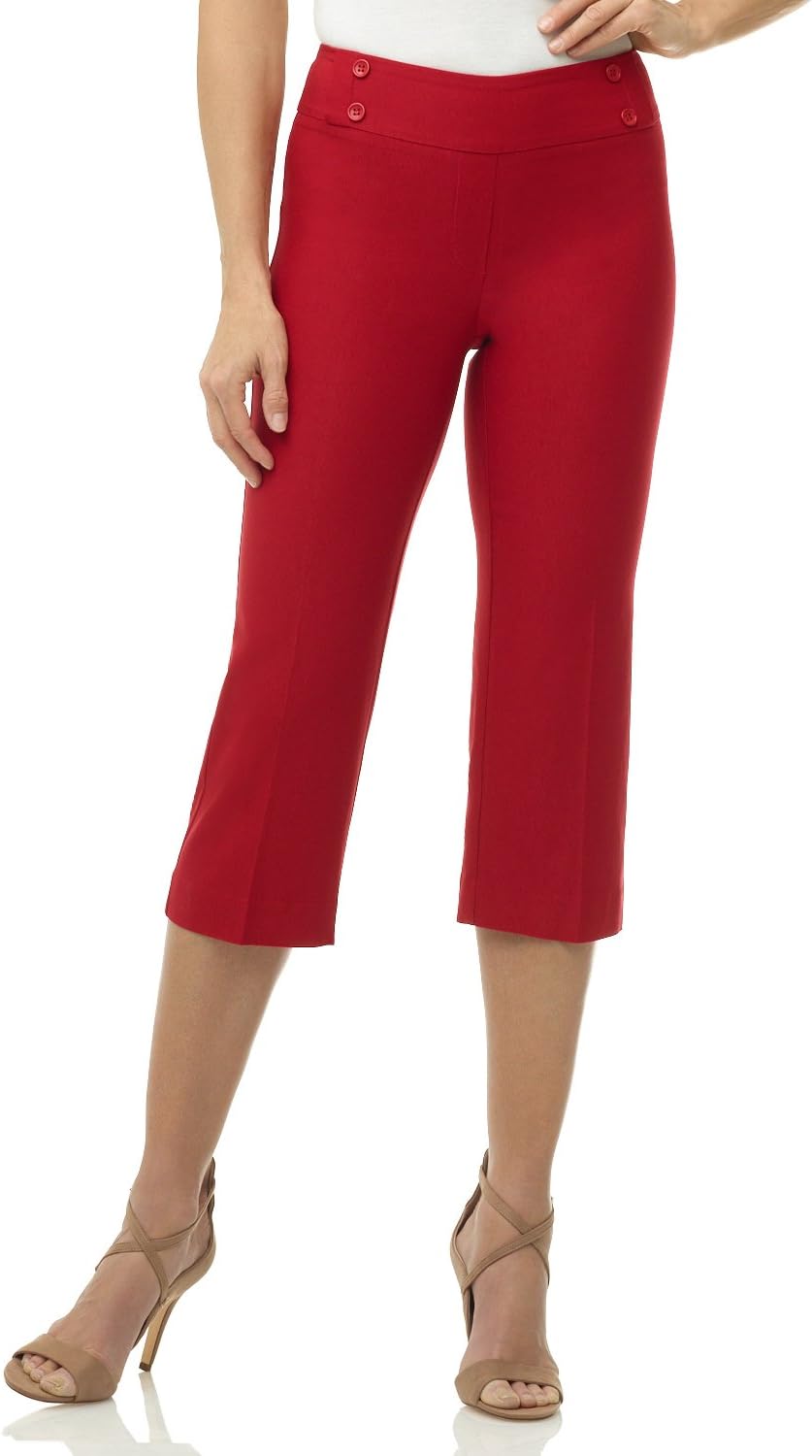 Rekucci Womens Comfort Stretch Pull-On Capri Pants for Casual Wear