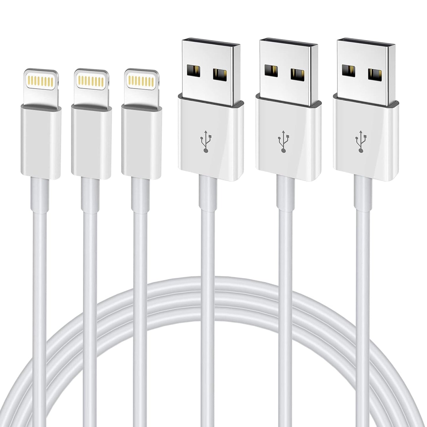 Fast Charge iPhone Lightning Cable 3FT 3Pack MFi Certified