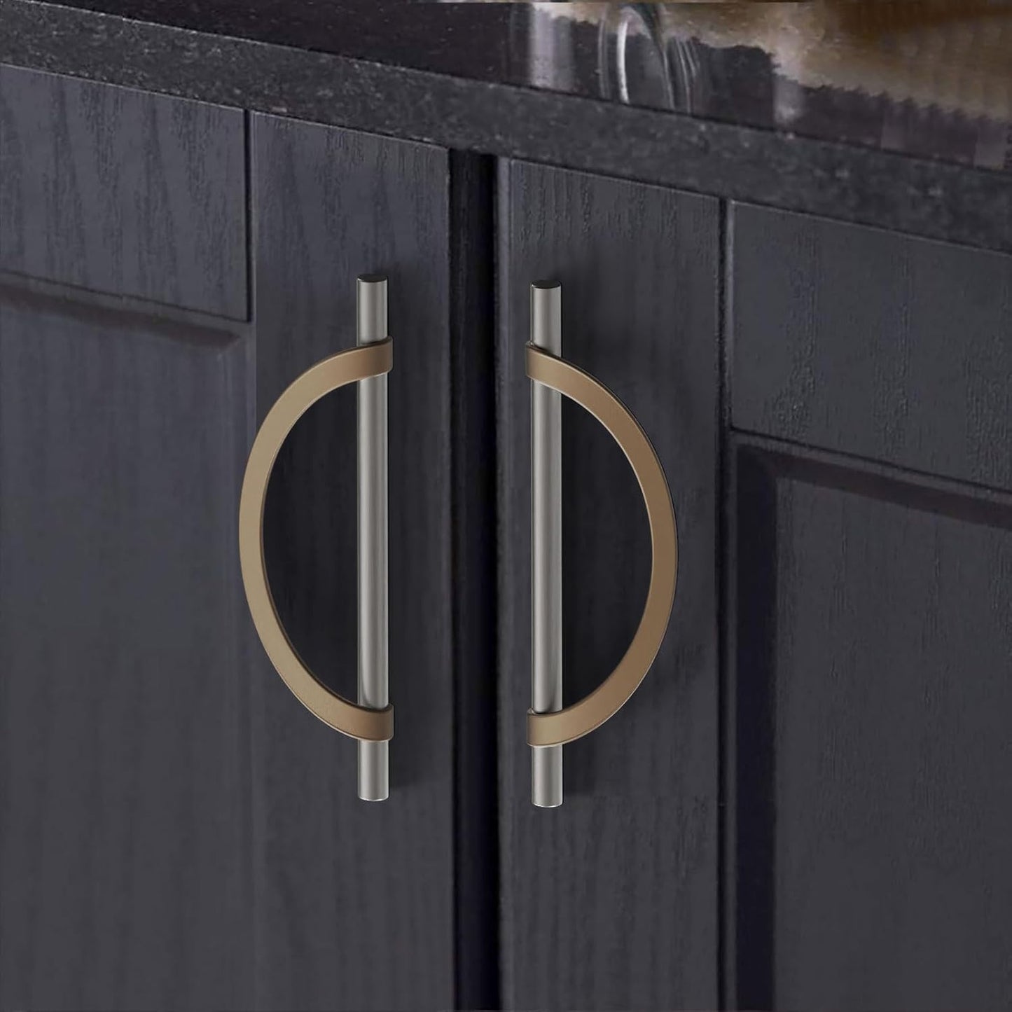 Stylish 5 Inch Hole Centers Cabinet Pulls in Satin Nickel Finish