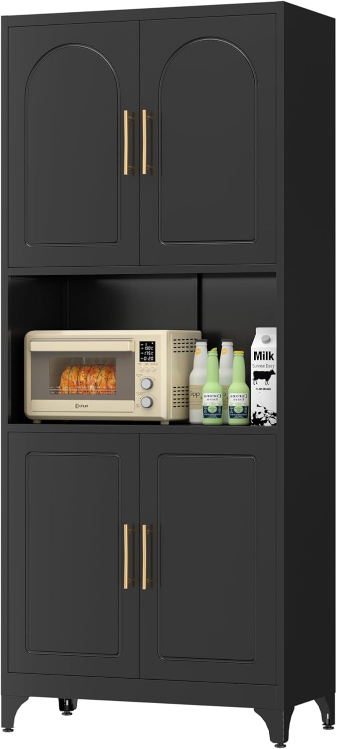 Stylish 75 Tall Pantry Cabinet with Adjustable Shelves