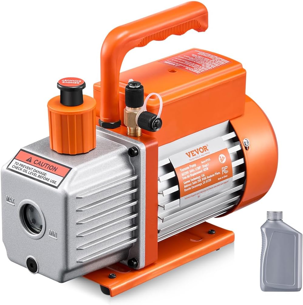 VEVOR 4 CFM HVAC Vacuum Pump: Auto AC Kit for Maintenance