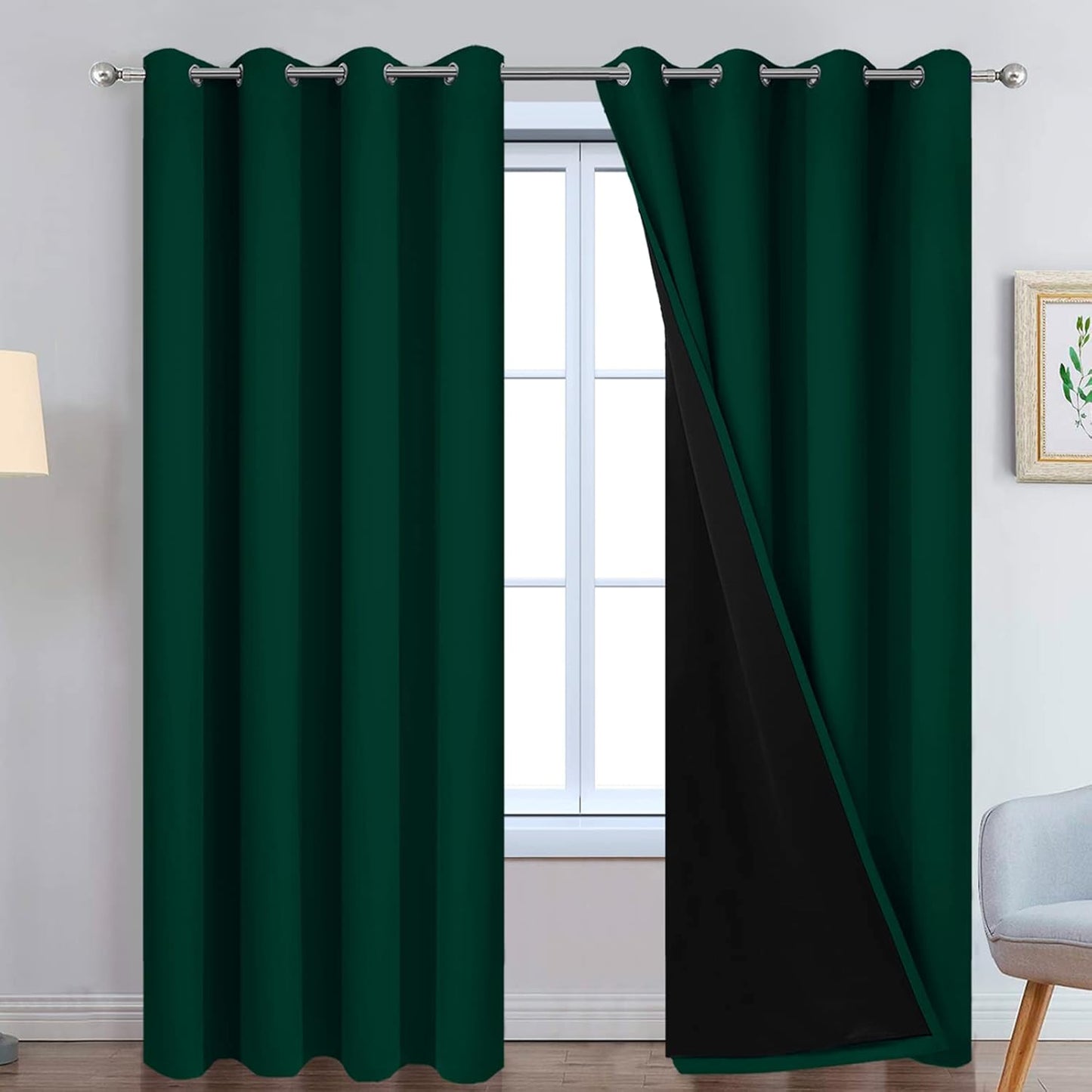 Yakamok 96 Inch Length Blackout Curtains for Total Darkness