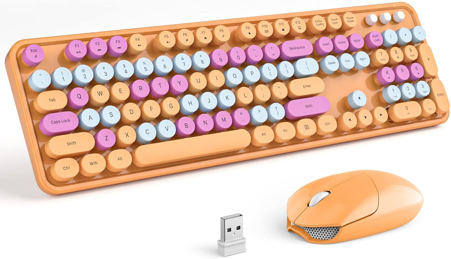 MOFII Wireless Keyboard and Mouse Combo for Retro Style Lovers