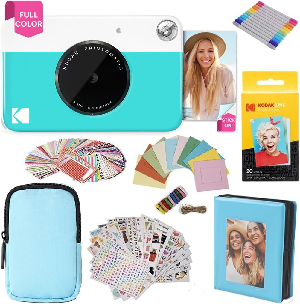 KODAK Printomatic Camera Bundle: Instant Prints + Accessories